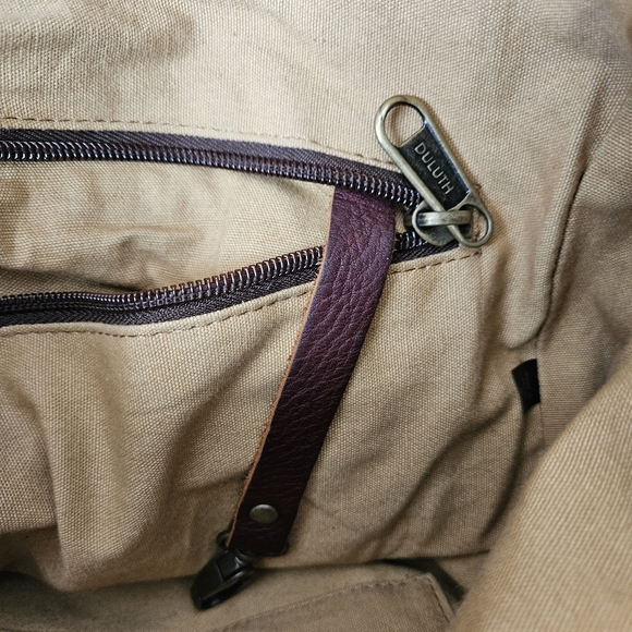 Duluth Tan Leather Canvas Bag - Picture 11 of 12